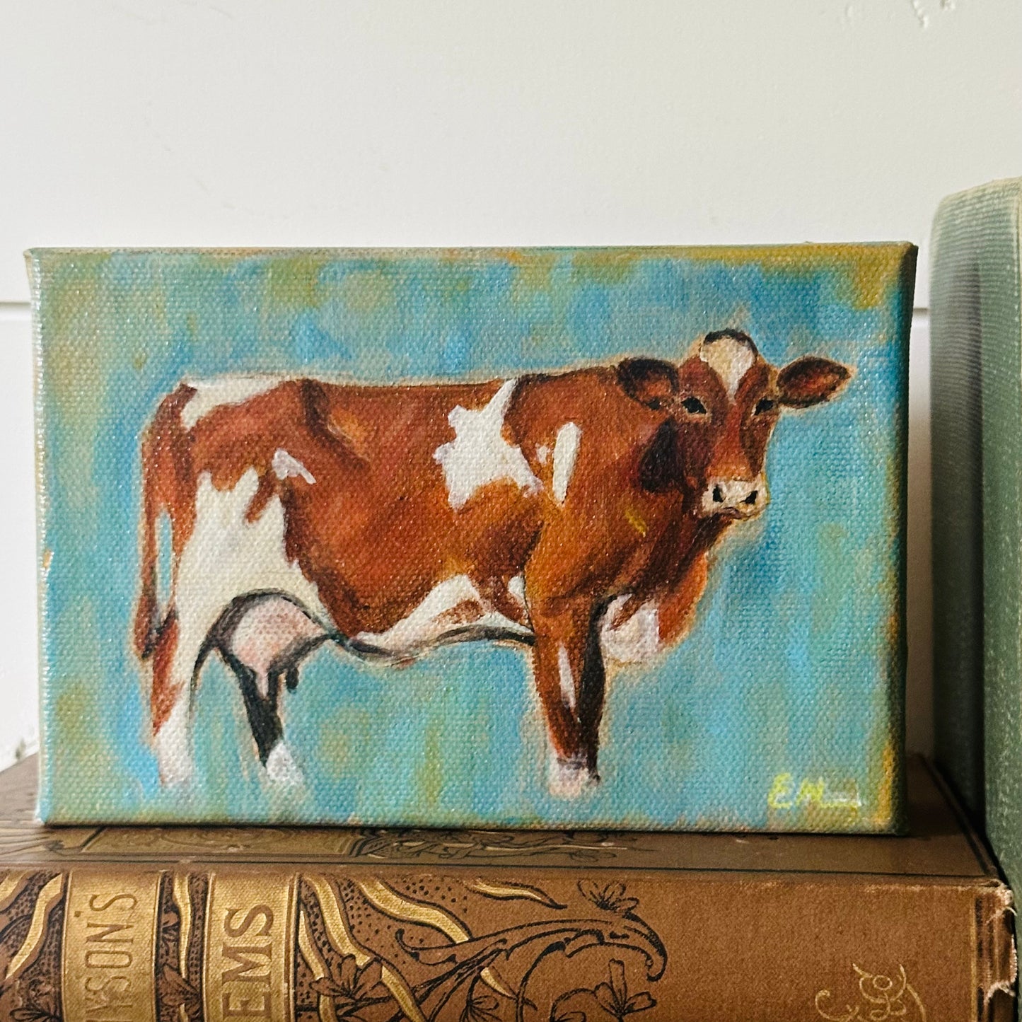 Red and white cow