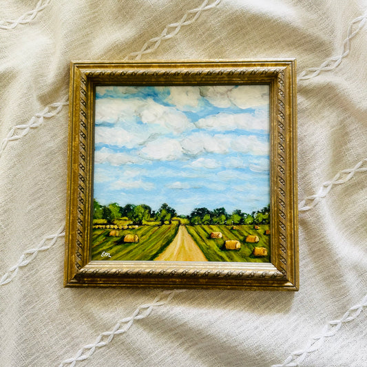 “Hay Bales on Mill Creek #2” Framed Print