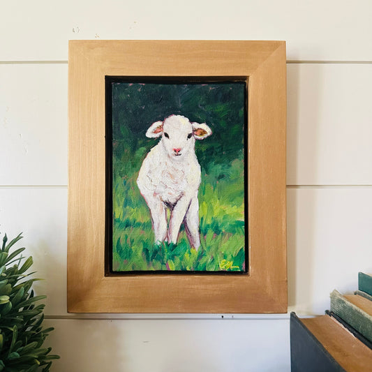 Little Lamb (gold floating frame)