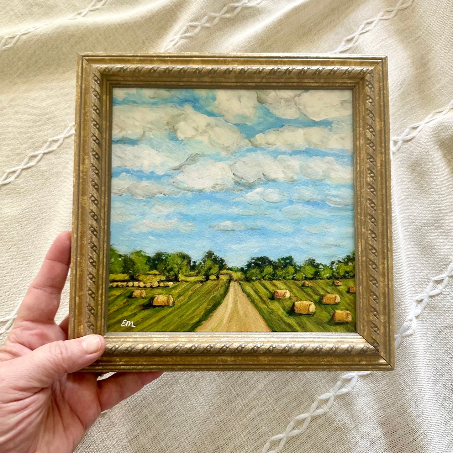 “Hay Bales on Mill Creek #2” Framed Print