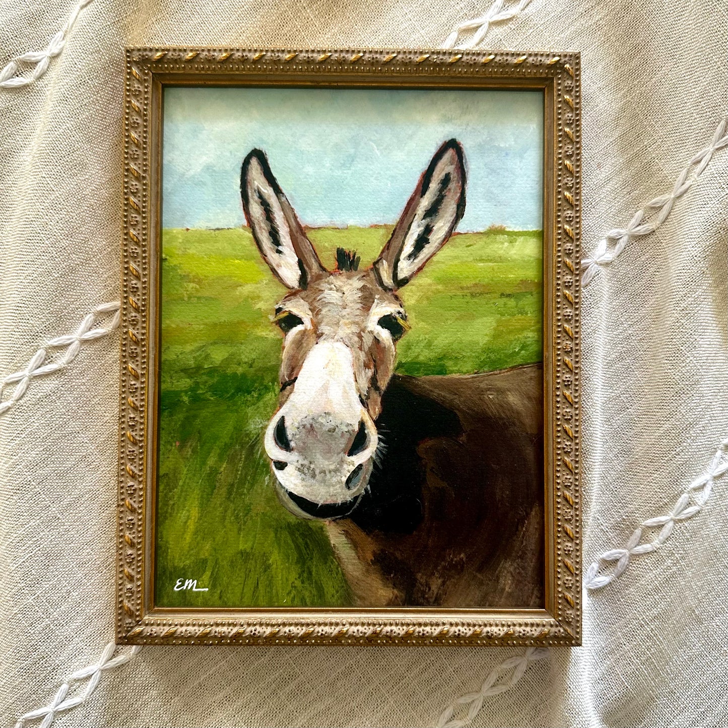 “Up Close Donkey” Framed Print