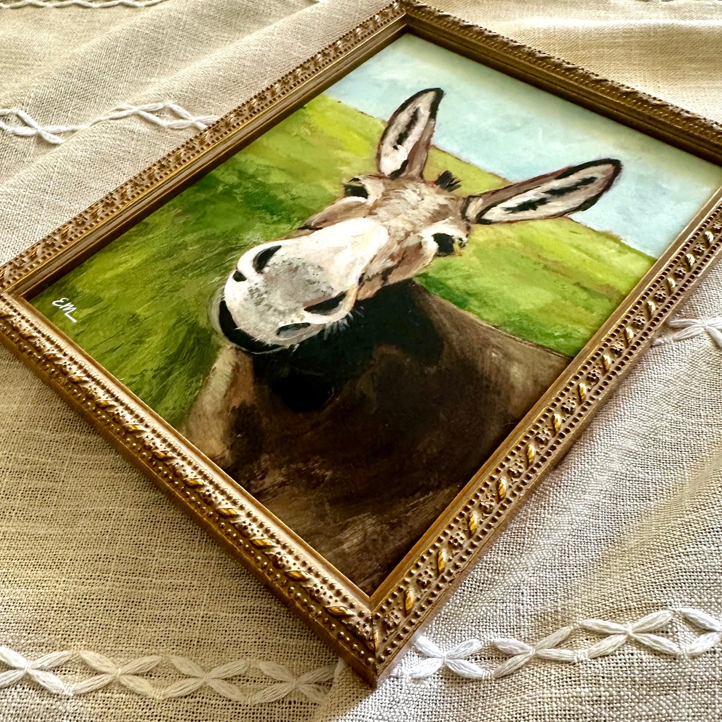 “Up Close Donkey” Framed Print