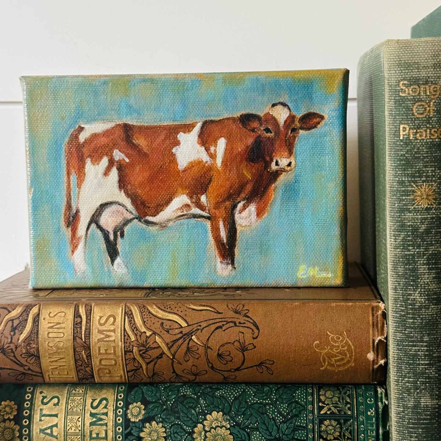 Red and white cow