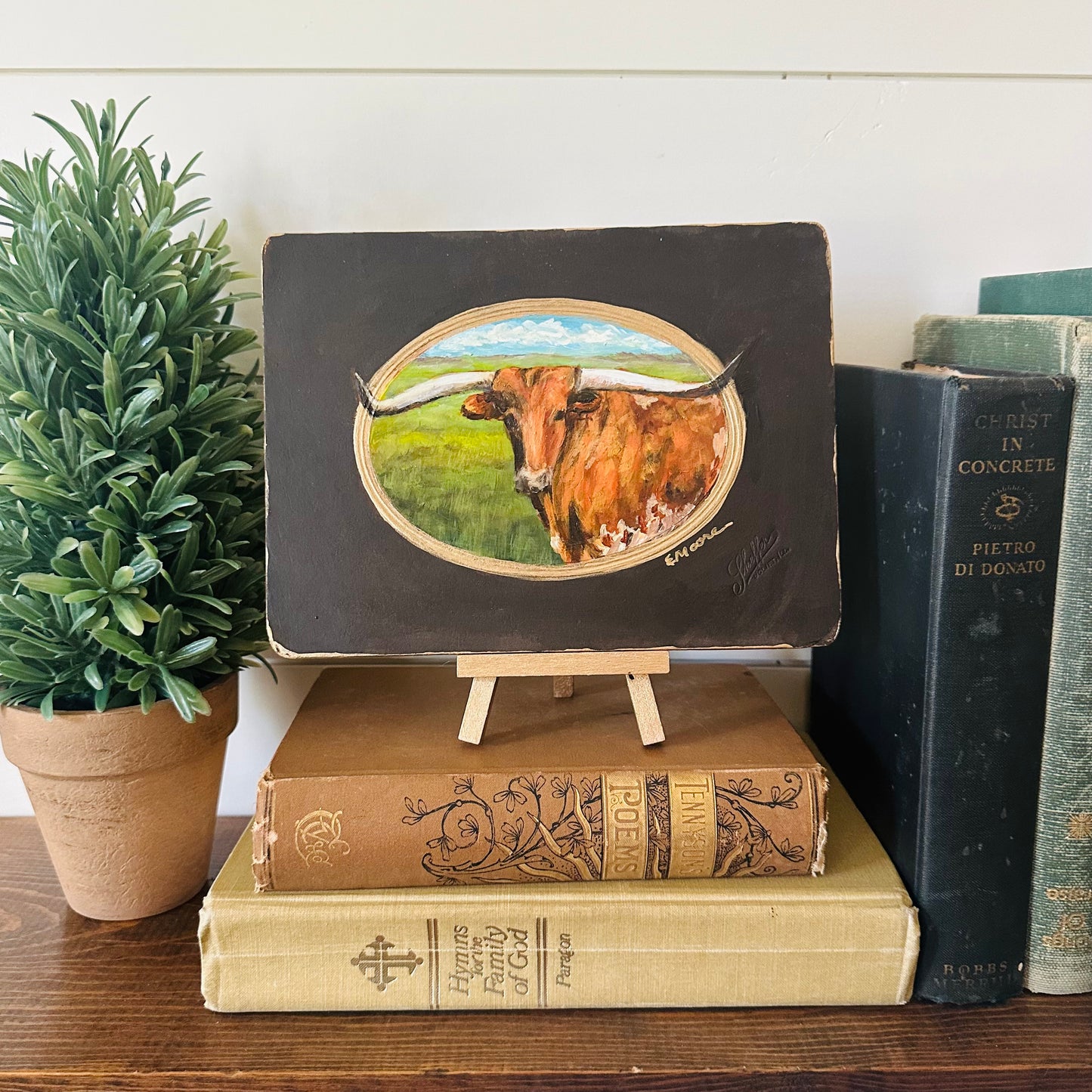 Longhorn Portrait (with easel)