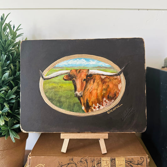 Longhorn Portrait (with easel)